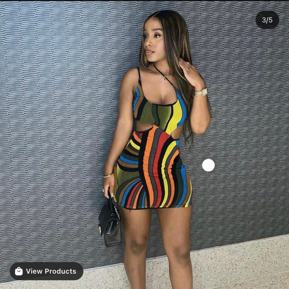 Multicolor mini dress